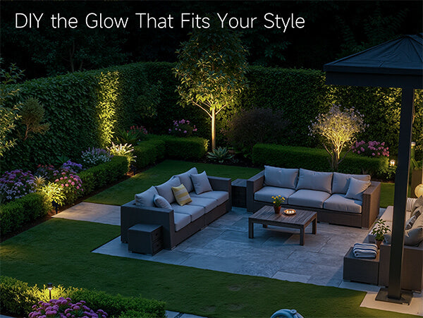 Outdoor Solar Spotlights, Adjustable Beam Focus, Separate Panel, LED Warm White & Daylight Selectable - Application Mobile 4