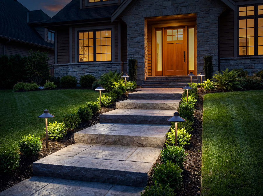 Gardenreet RGBCW Brass Path Light 2 Pack - Lamp Ready 12V Smart Low Voltage LED 2700K-6500K with App & Remote Control (Hat 2408) - Application Mobile 2